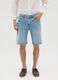 Men&rsquo;s slim-fit light blue denim Bermuda shorts_1