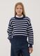 Blue striped viscose-blend crew-neck jumper_1