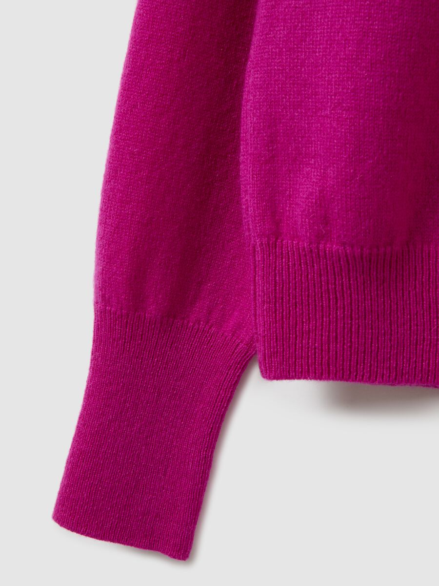 Purple crew neck sweater in pure cashmere regular fit_5