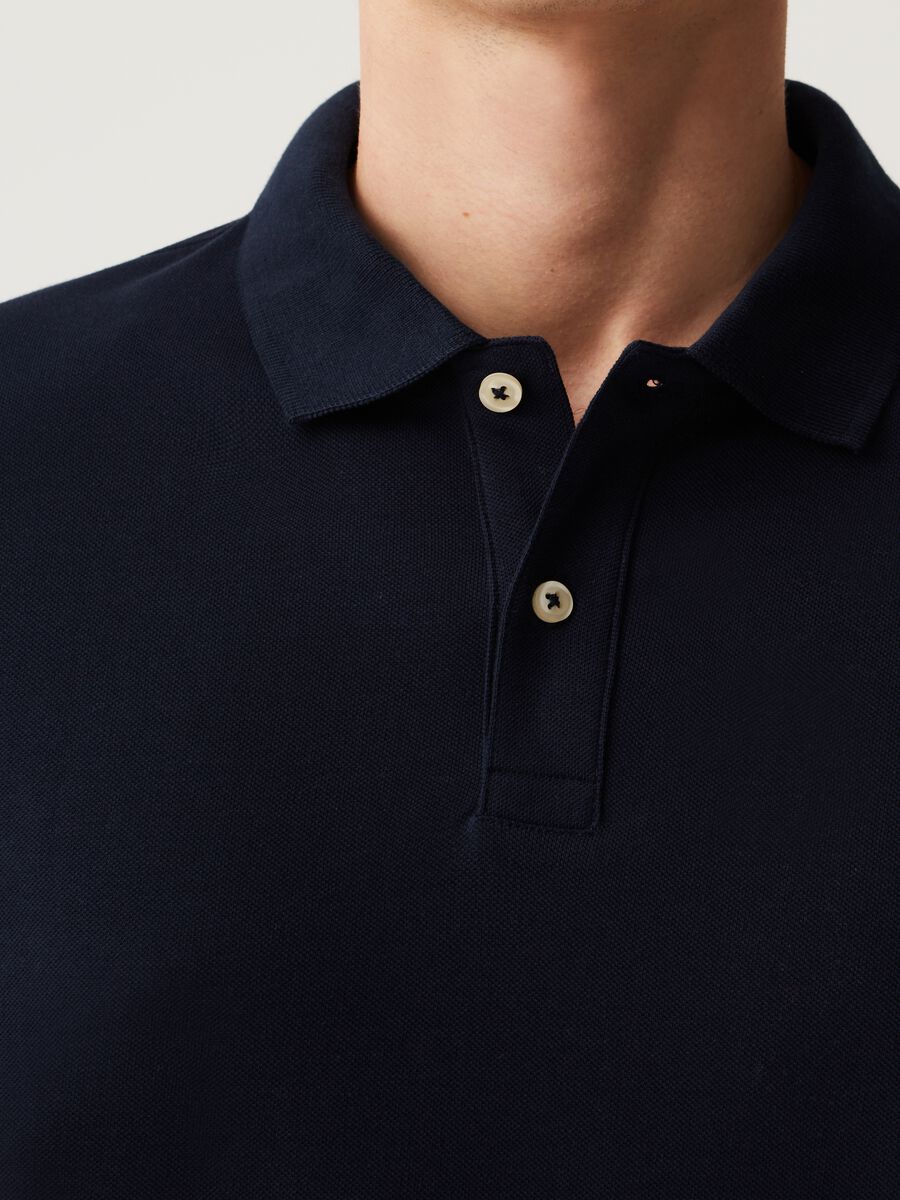Long-sleeve polo shirt in cotton pique_2