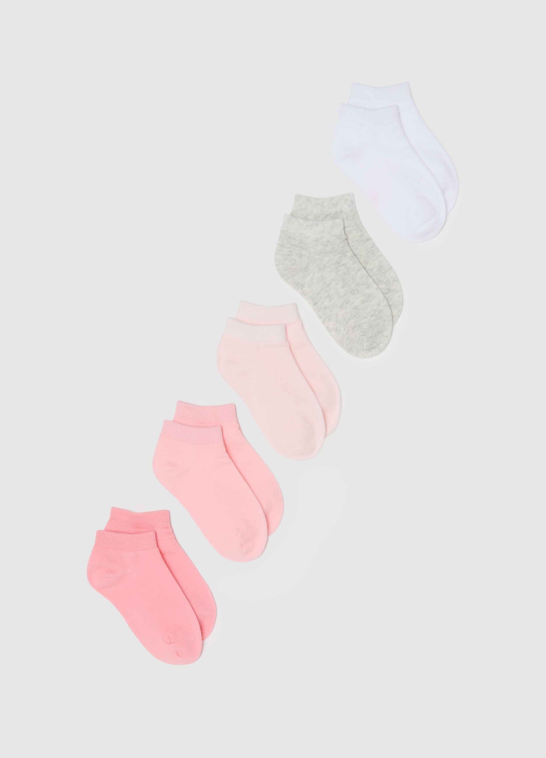 Multipack of multicoloured cotton ankle socks for girls