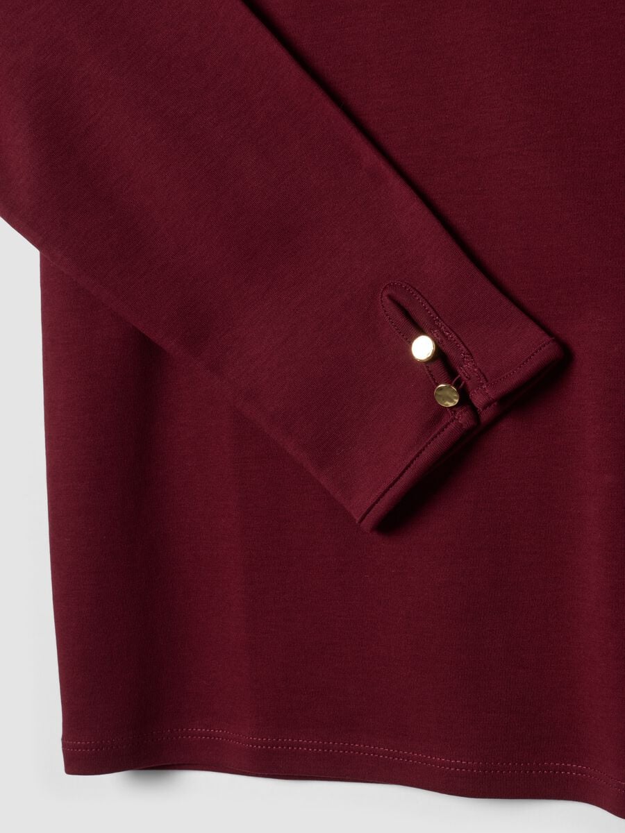 Red pure cotton crew-neck T-shirt with regular fit_1