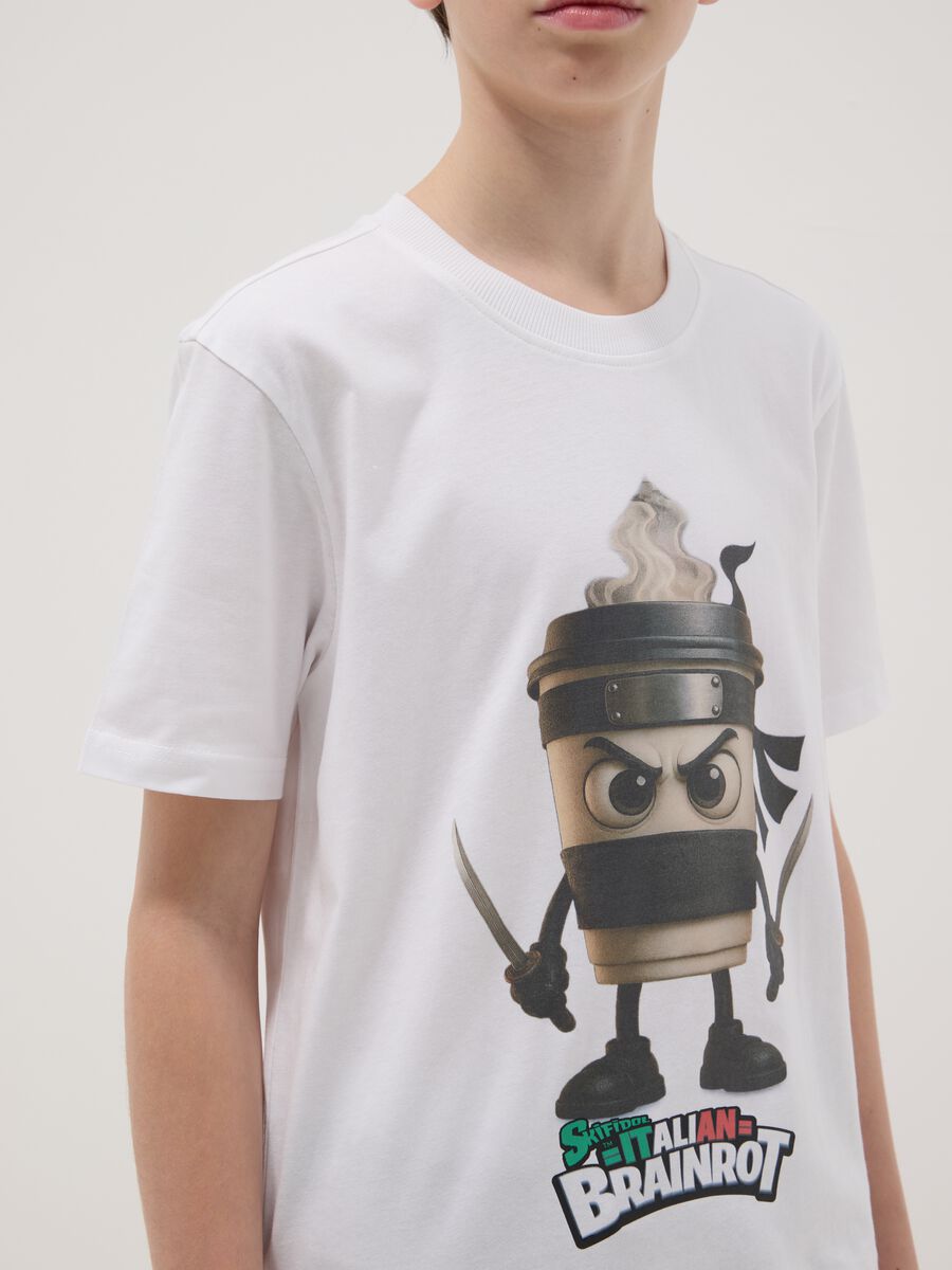 Jungen T-Shirt in wei&szlig; aus reiner Baumwolle, Regular Fit mit Prints_2