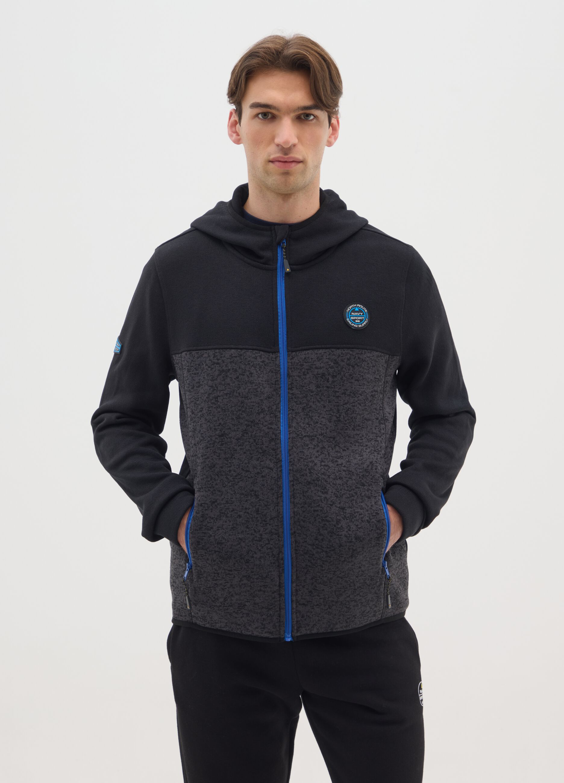 Heavy Black and Grey Jacket with Hood