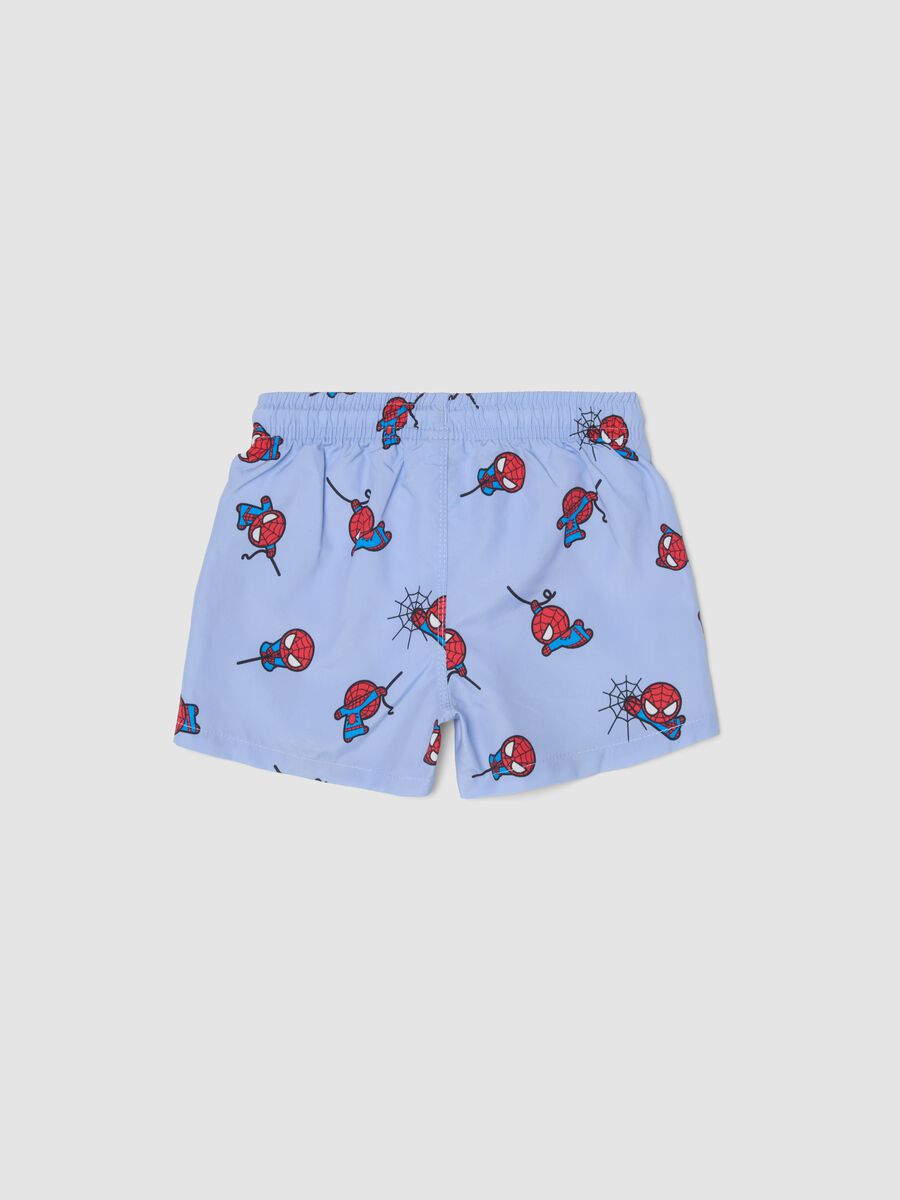 Blue swim shorts with Spidey print_1
