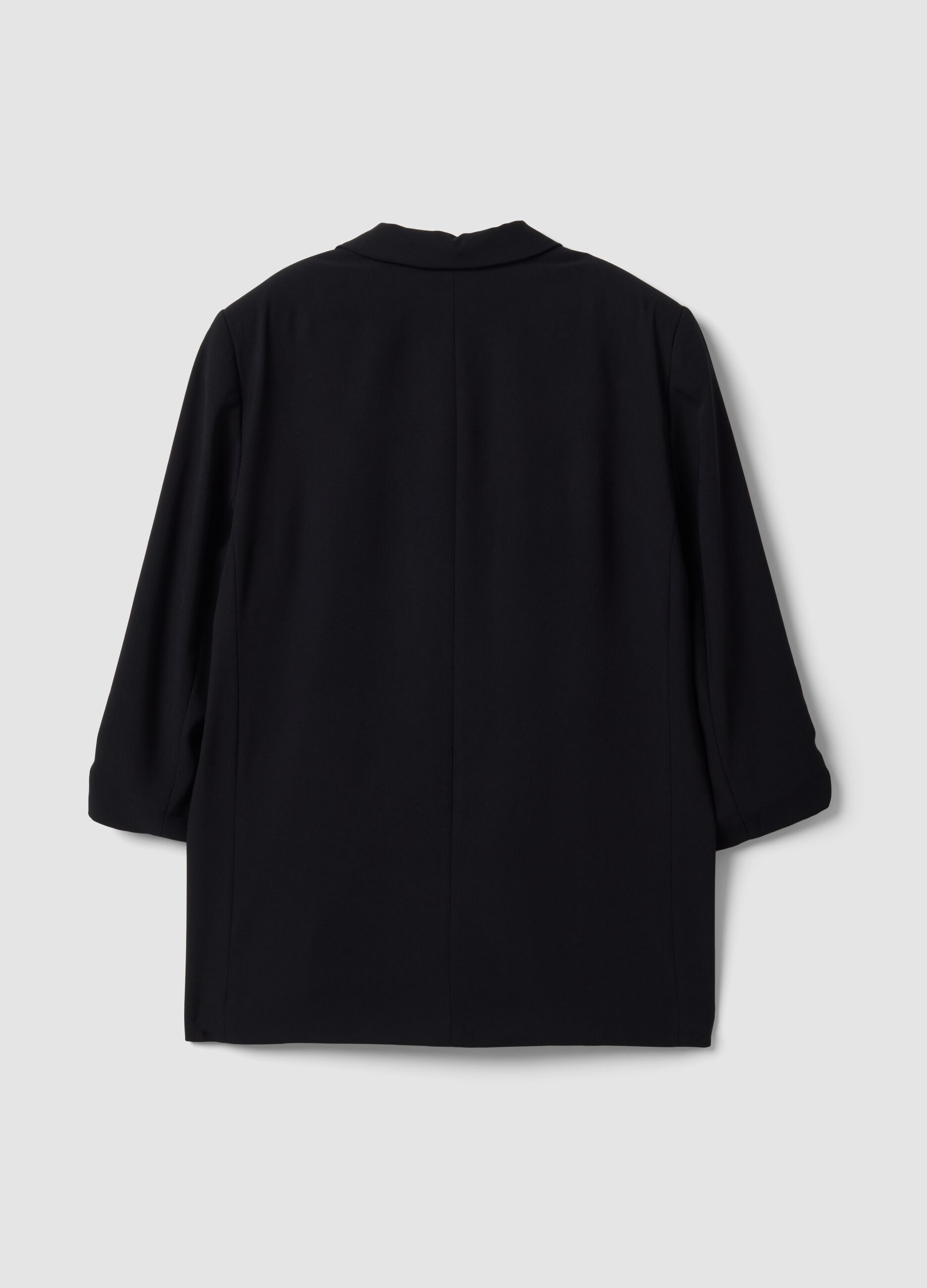 Black regular-fit blazer with lining and classic lapels