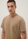 Beige short sleeve pure cotton T-shirt regular fit_3
