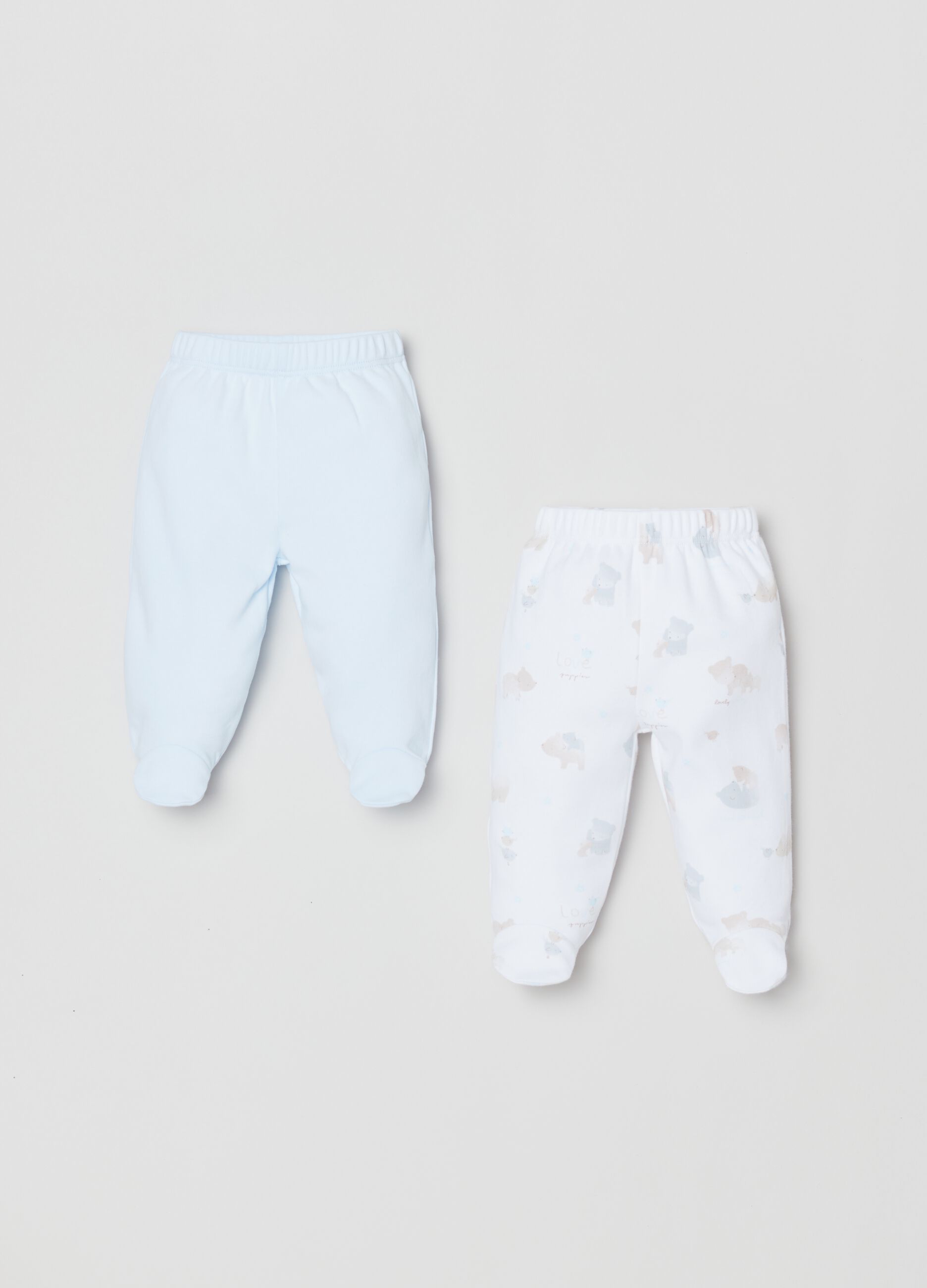 Two-pack cotton baby leggings with print_0