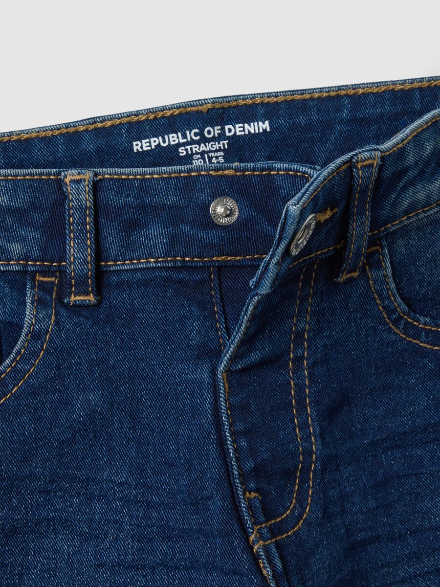 Boys' Blue Stretch Denim Straight Jeans_2