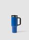 Blue insulated water bottle with handle and straw_0