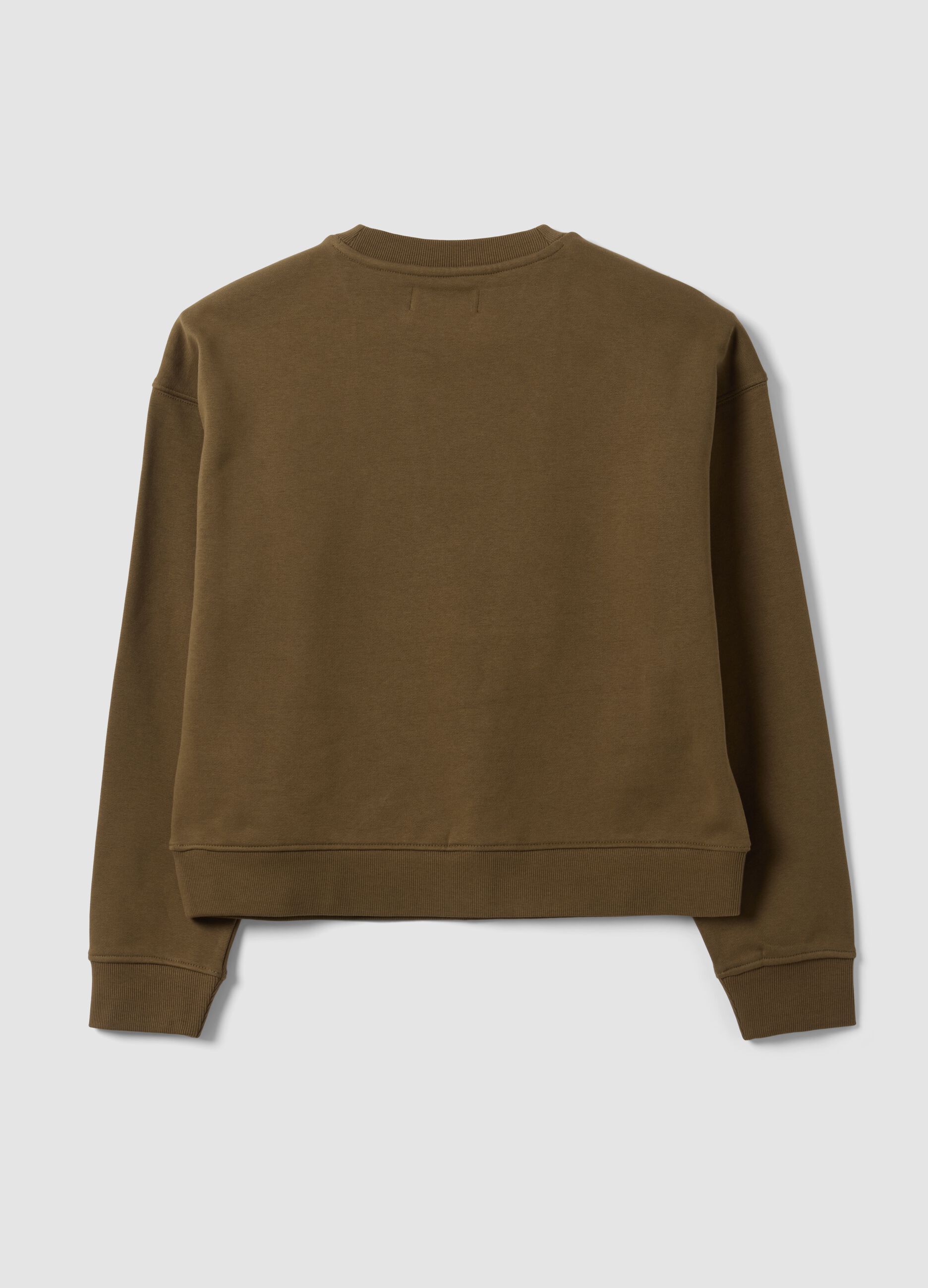 Felpa verde in misto cotone a girocollo regular fit