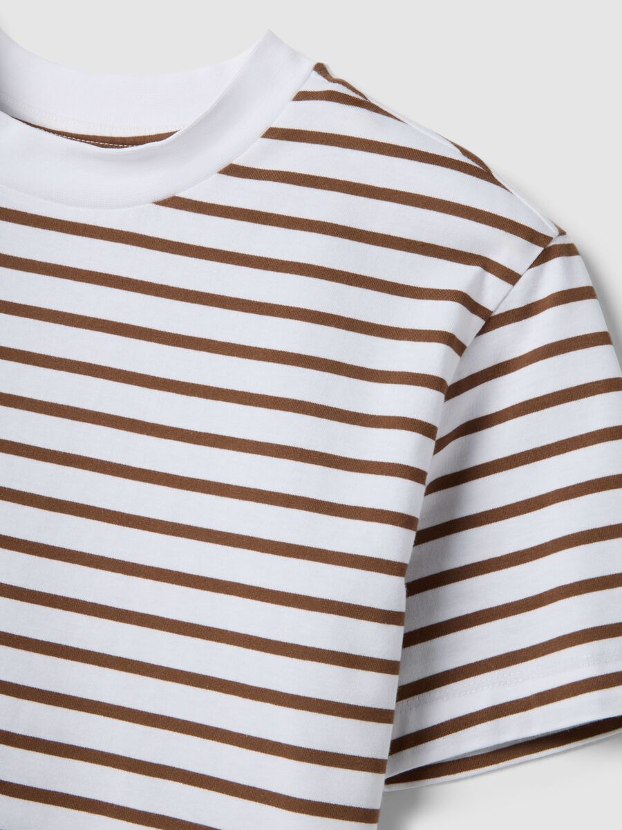 Striped Multicolour Crew-Neck T-Shirt in Pure Cotton, Regular Fit_1