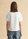 T-shirt bianca a maniche corte in cotone e modal elasticizzato_3