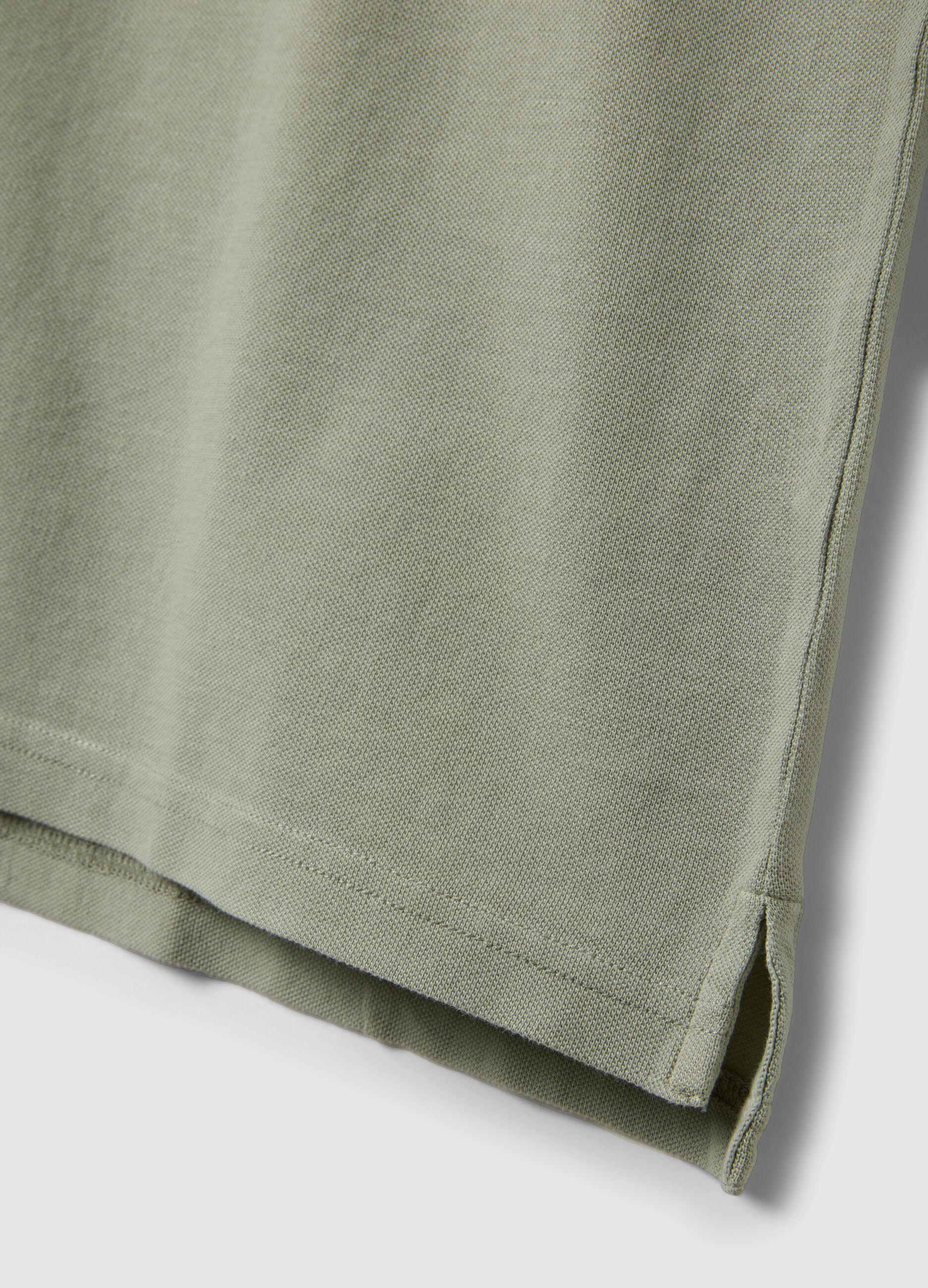 Green slim-fit short-sleeve pure cotton polo shirt