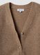 Cardigan marrone in lana elasticizzata con scollo profondo a V over fit_5