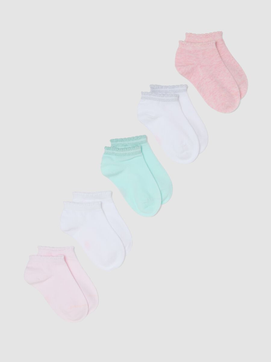 Girls&rsquo; multicolour stretch cotton-blend socks multipack_0
