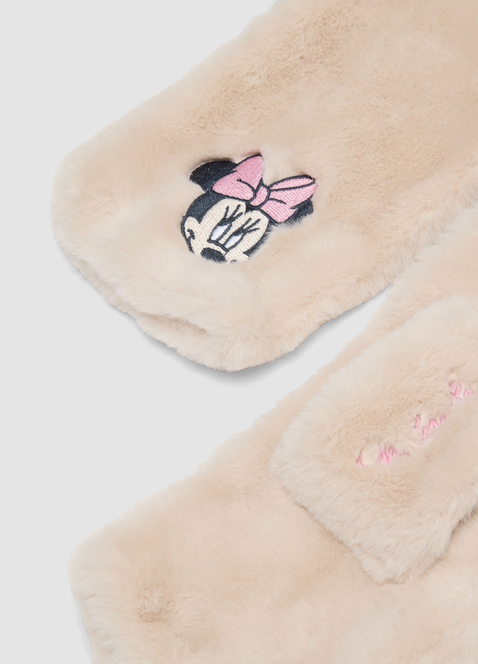 White Minnie embroidered scarf