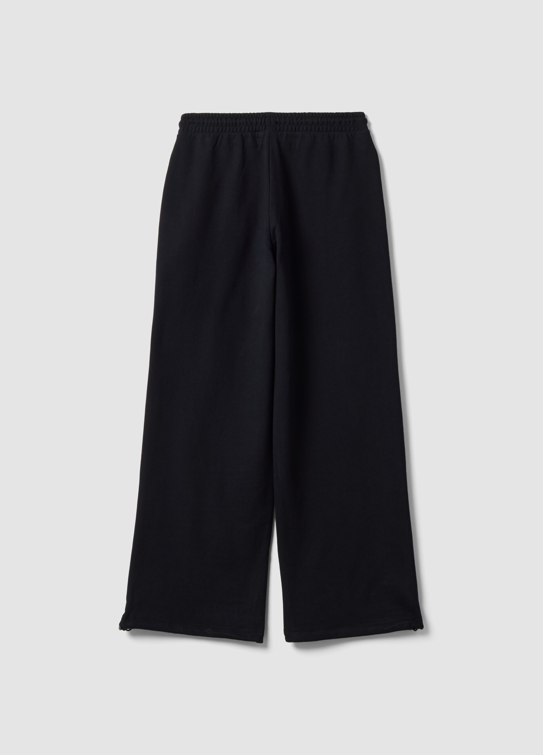 Schwarze Jogger aus reiner Baumwolle mit elastischem Bund, Oversize-Fit