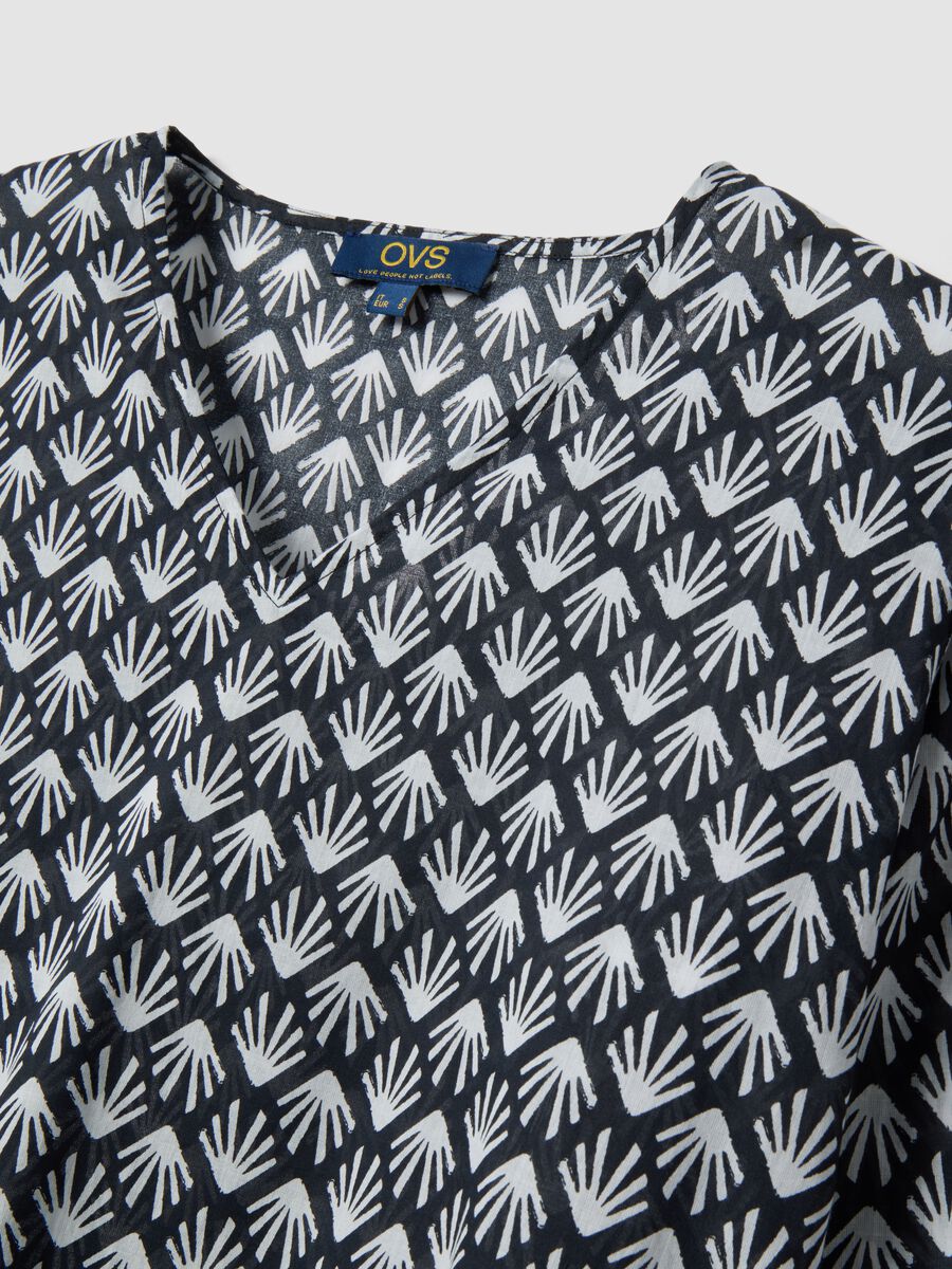 Multicolour Strandkleid aus reiner Baumwolle im Regular Fit mit V-Ausschnitt_5