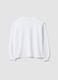 White pure cotton sweatshirt with front slogan, relaxed fit for girls_1