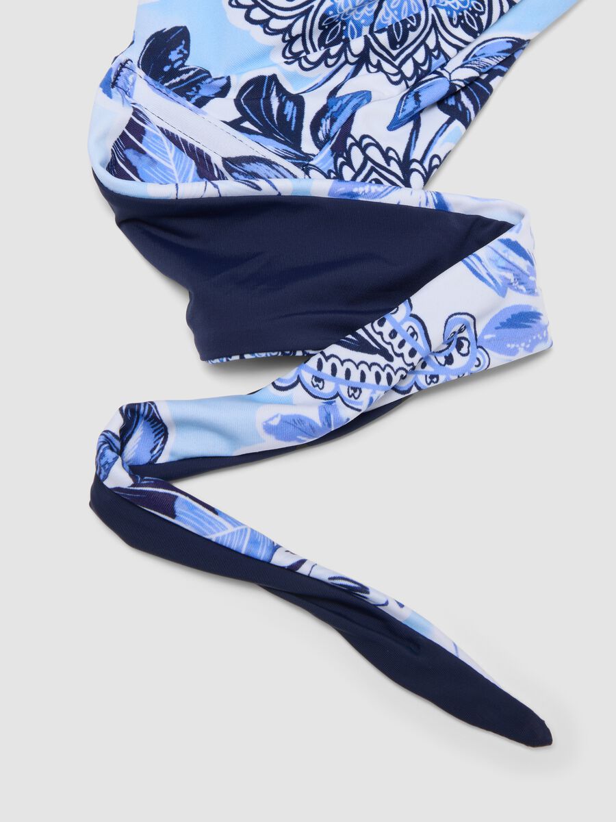 Blue stretch fabric bikini top_5