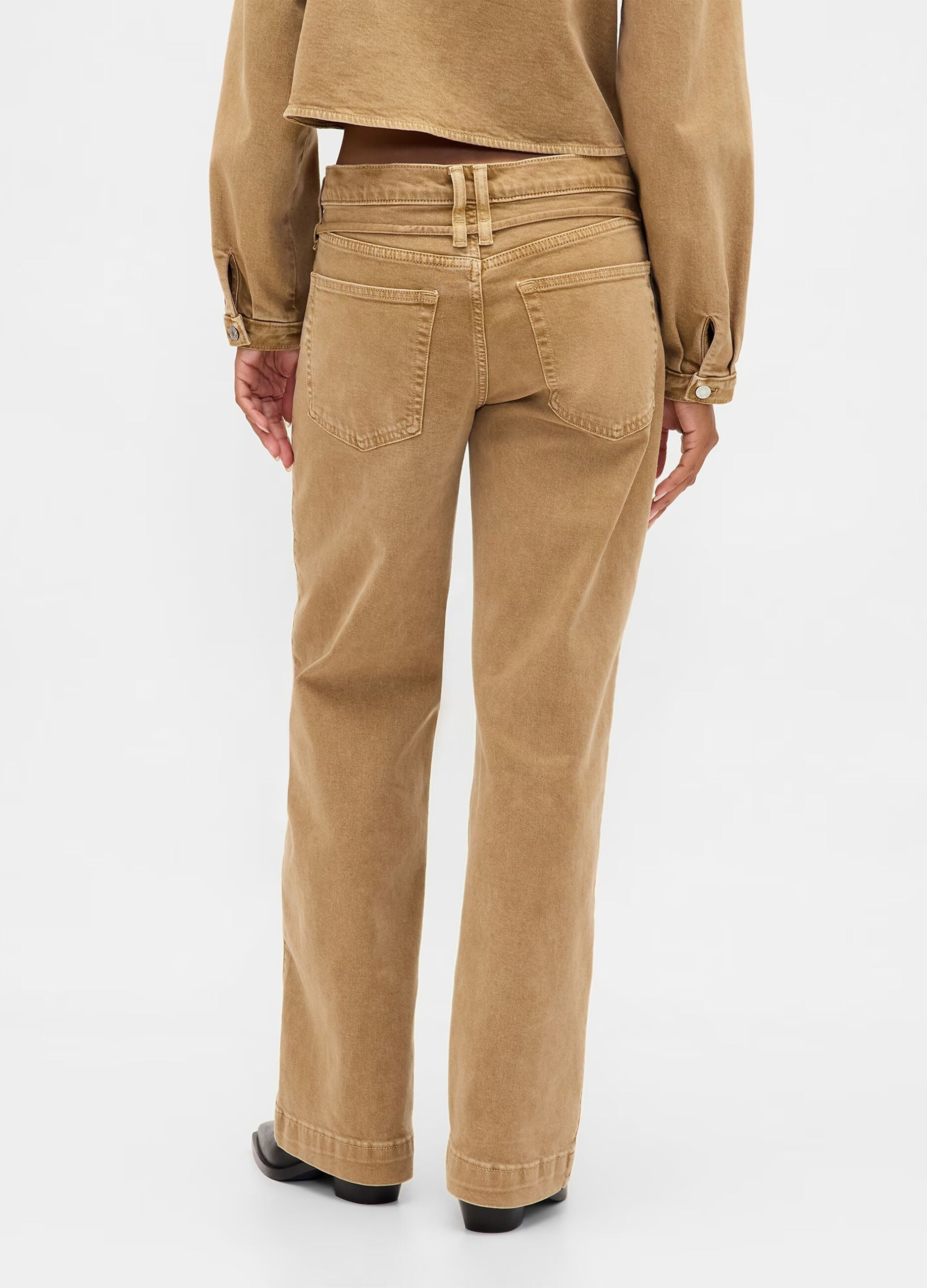Cal&ccedil;as Beige de Denim El&aacute;stico