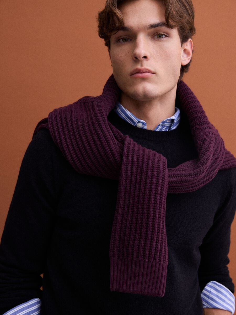Black pure wool crew-neck jumper, regular fit_0