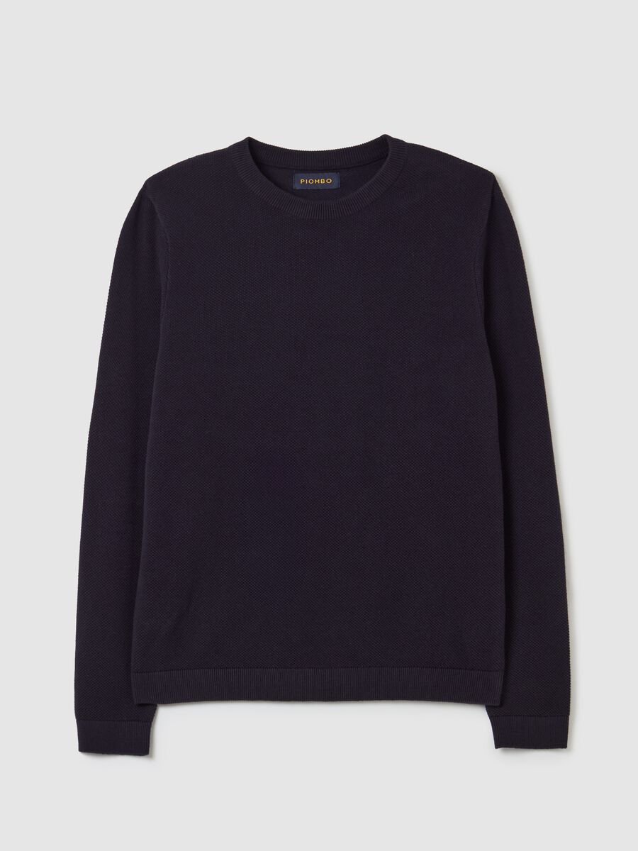 Piquet pullover with round neck_1