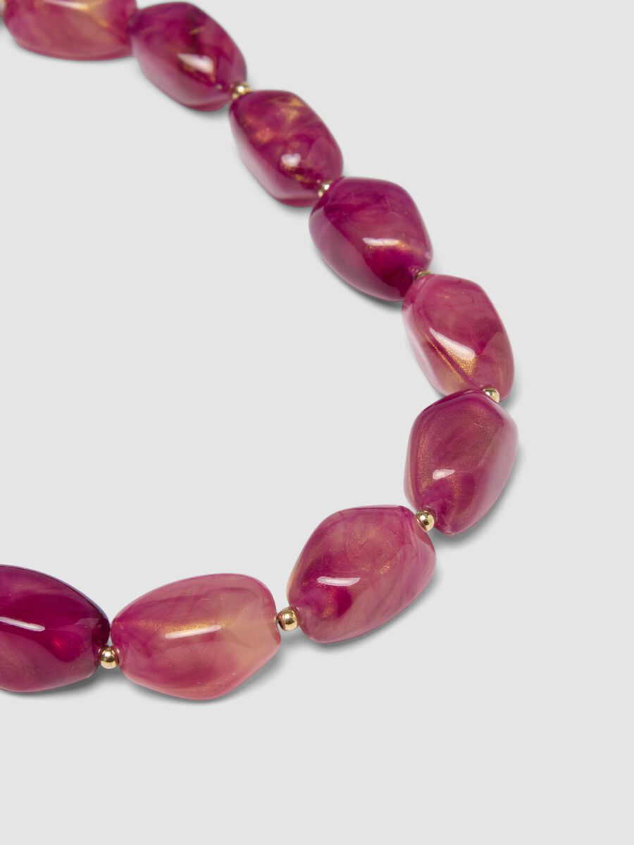 Colar rosa com pedras irregulares_1
