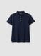 Polo azul de algod&oacute;n org&aacute;nico ajuste regular_4