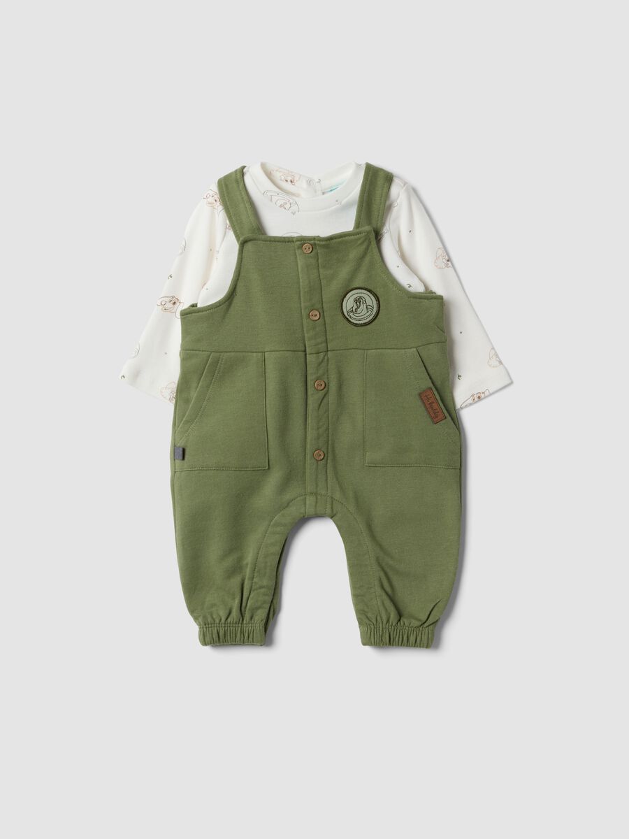 Completo verde in puro cotone organico con stampa Toy Story_0