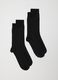 Two-Pack Black Stretch Cotton Blend Socks_0