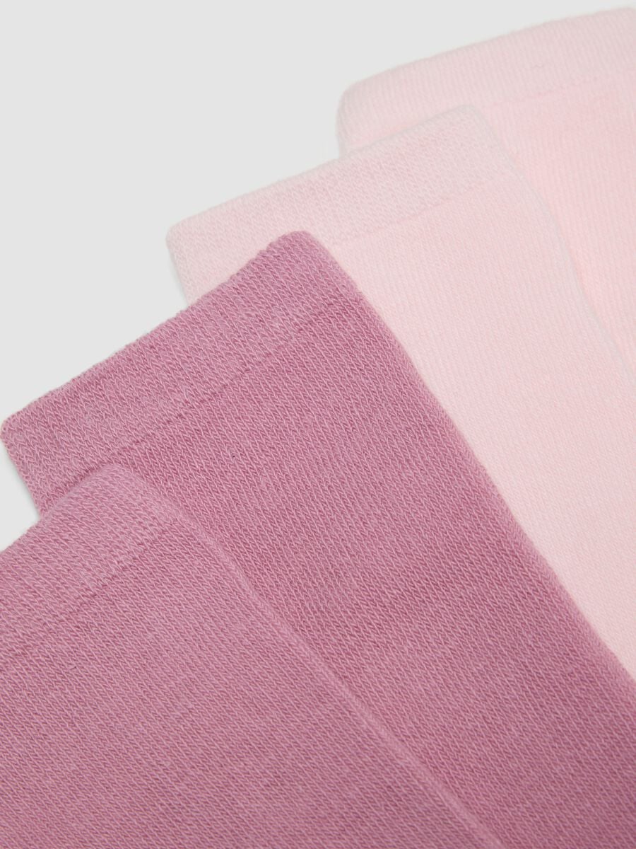 5er-Pack lange Socken in Rosa, Hellrosa, Wei&szlig;, Hellgrau meliert und Navy aus elastischer Bio-Baumwolle_1