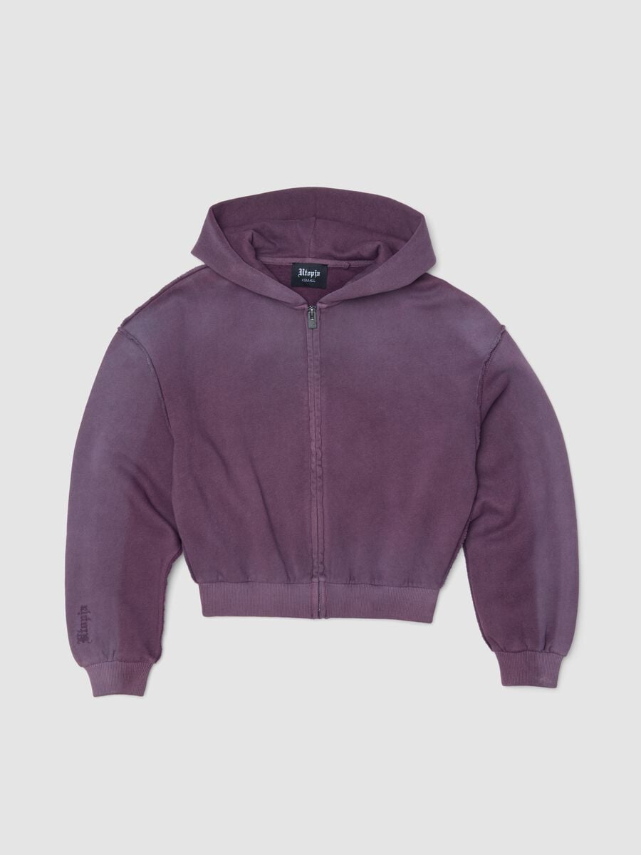 Sunfaded Full-Zip Hoodie Burgundy_1
