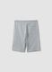 Grey pure cotton shorts with elasticated waist_1