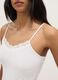 White stretchy viscose slim fit tank top with lace_3