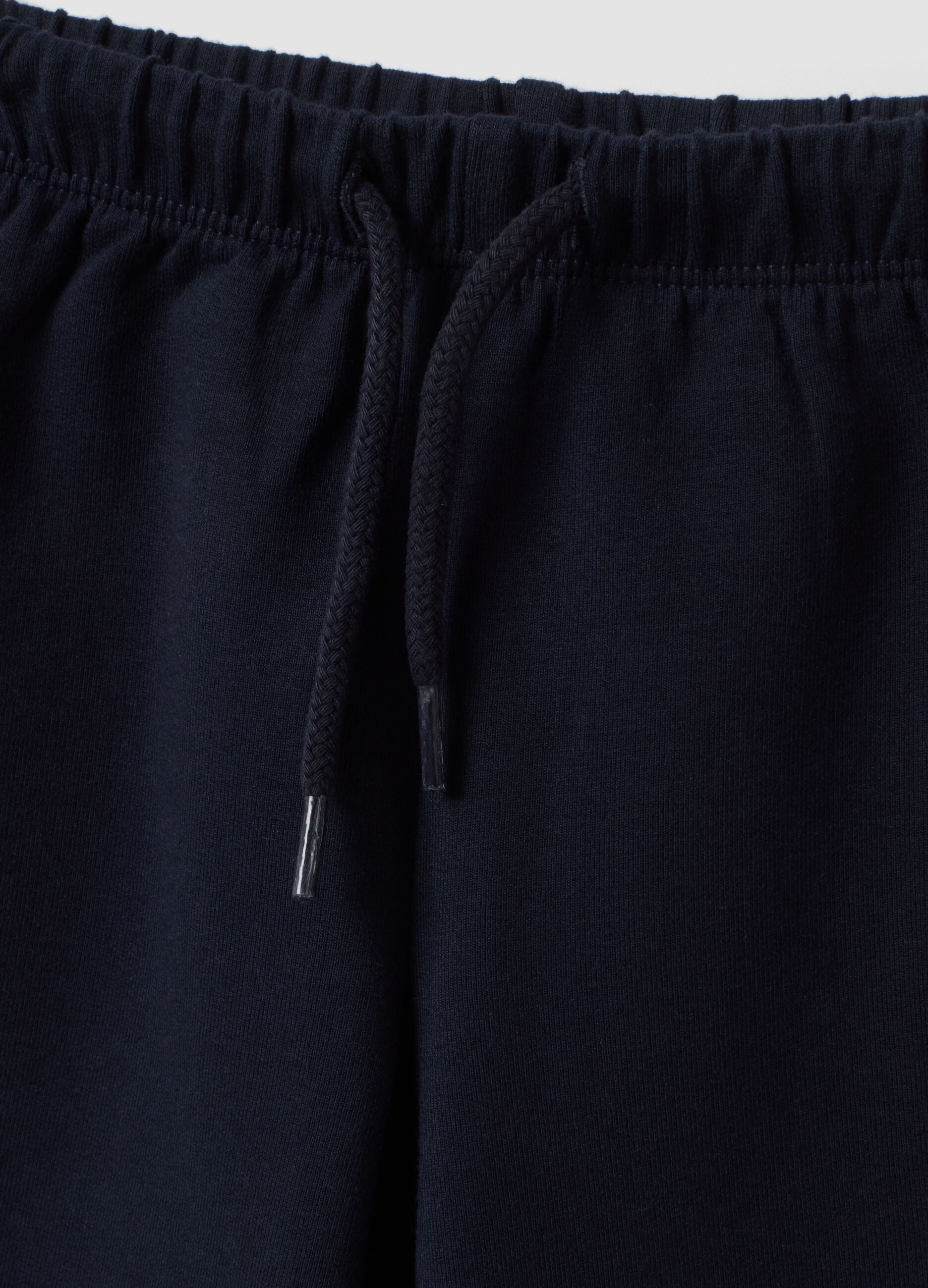 Completo blu in puro cotone con felpa a girocollo per bimba
