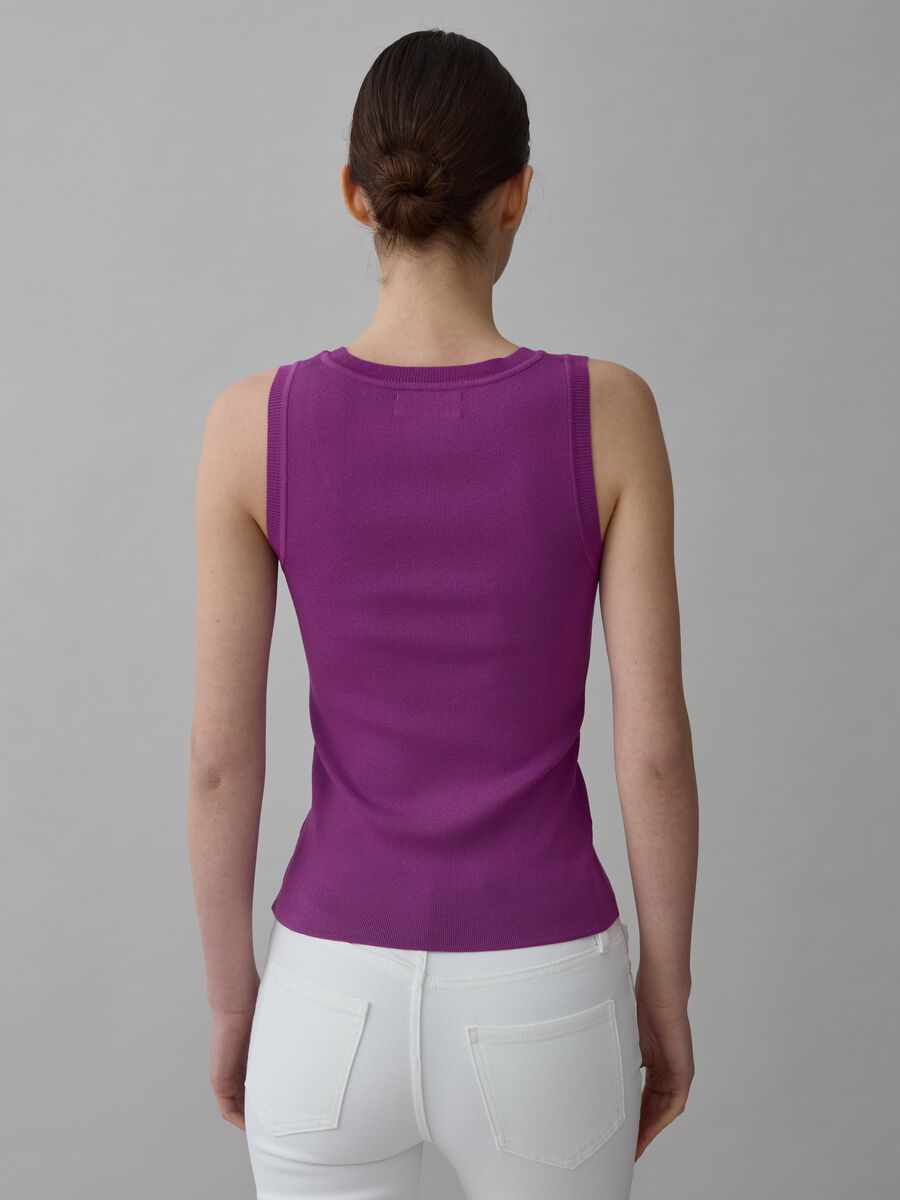 Ribbed tank top with round neckline_2