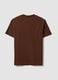Braunes Jersey-T-Shirt aus reiner Baumwolle mit Schriftzug, Regular Fit_5