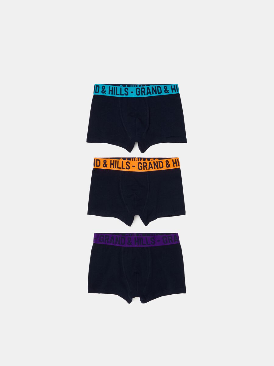 Three-pack boxer shorts with external elastic and logo_0