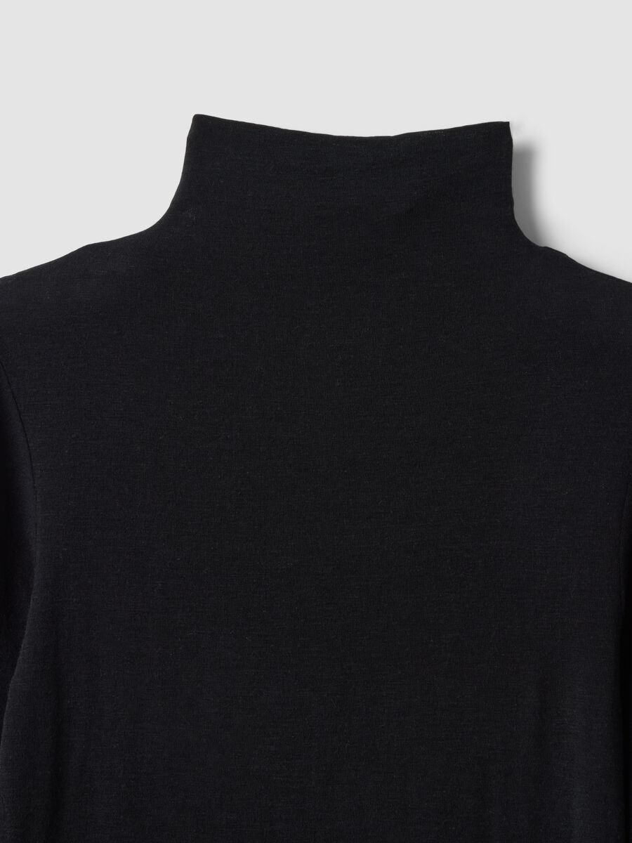 Black modal and stretch cashmere regular-fit T-shirt_5