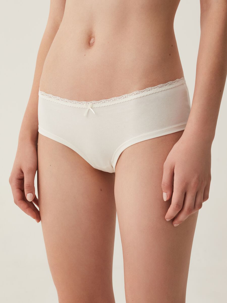 Two-pack French knickers with lace and bow_1