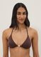 Brown stretch triangle bikini with stones_0