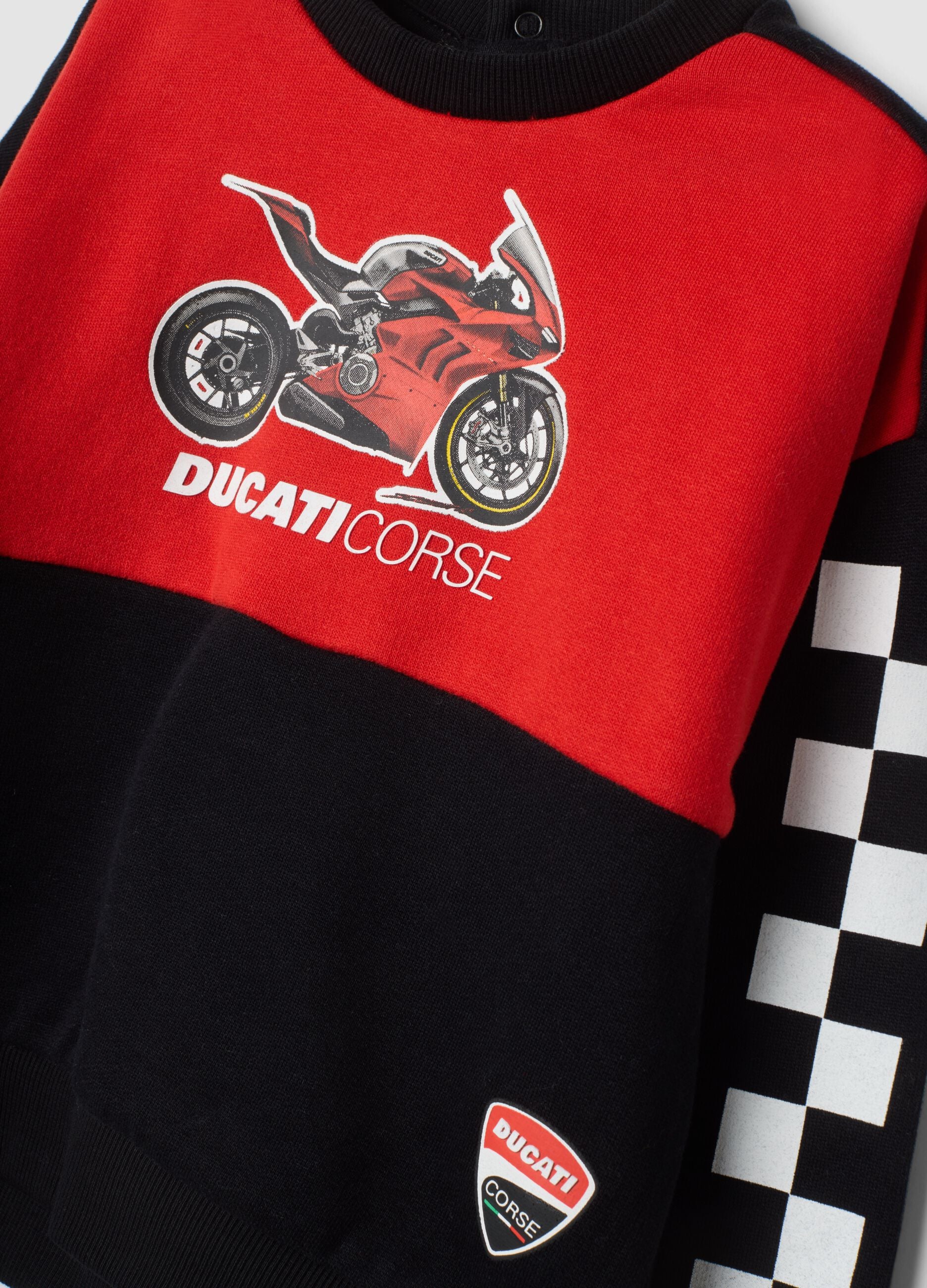 Red and black pure cotton Ducati-themed set, oversized fit