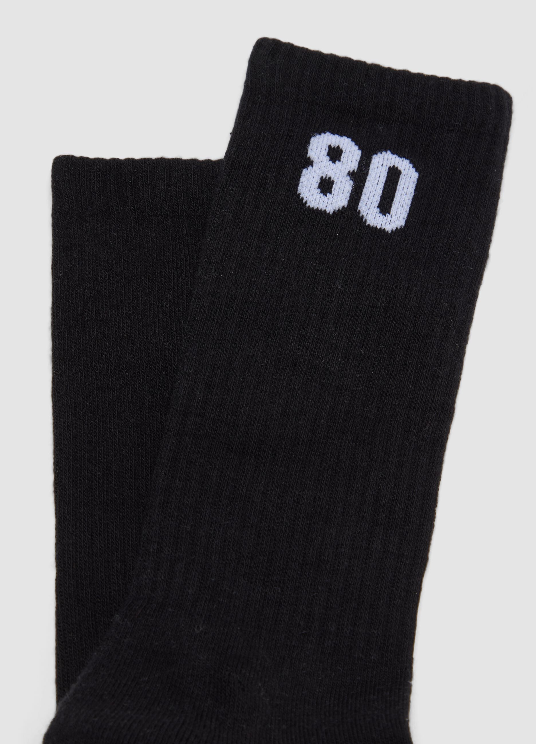 3er-Pack schwarze Sportsocken aus elastischer Bio-Baumwolle