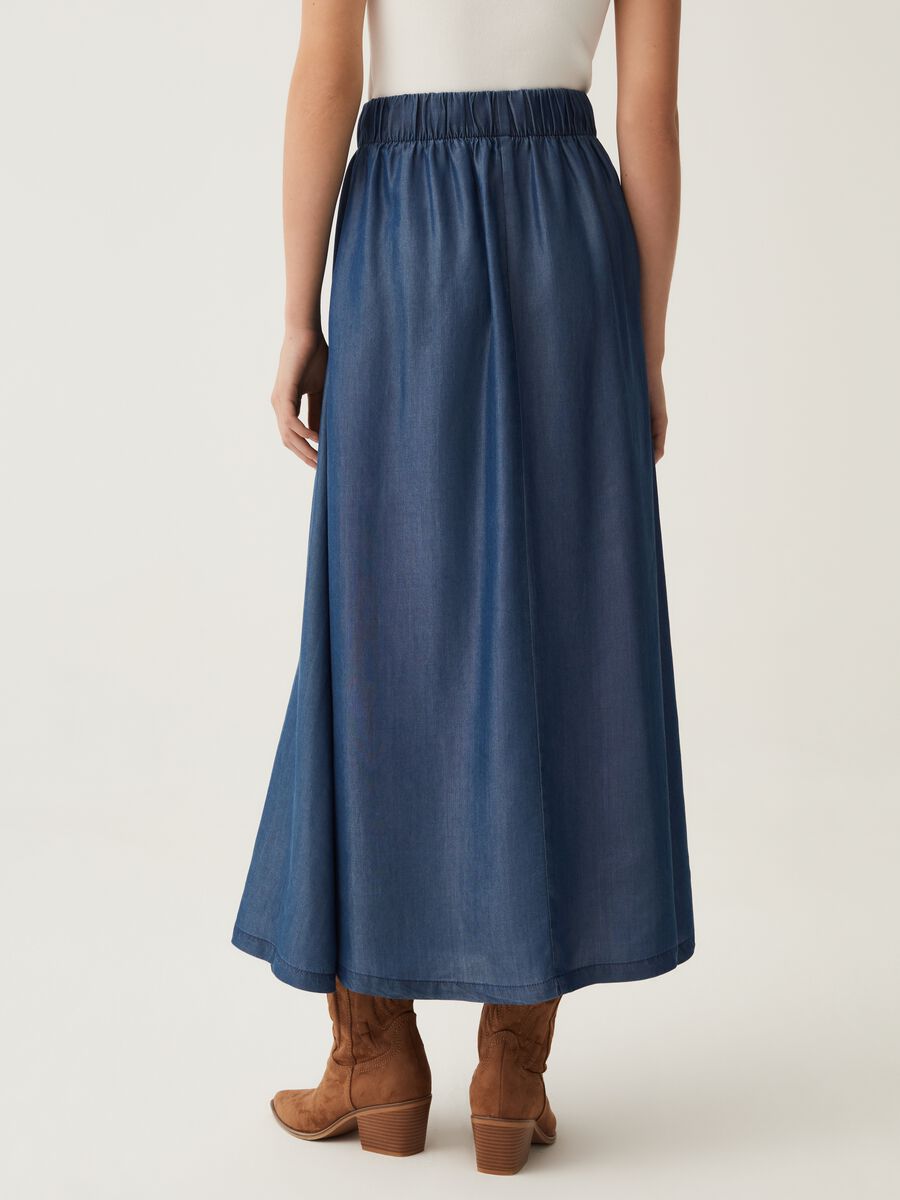 Long skirt with denim effect_2