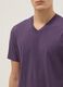 Purple pure cotton regular fit V-neck T-shirt_3