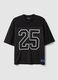 Black pure cotton boxy fit T-shirt with number 25_4