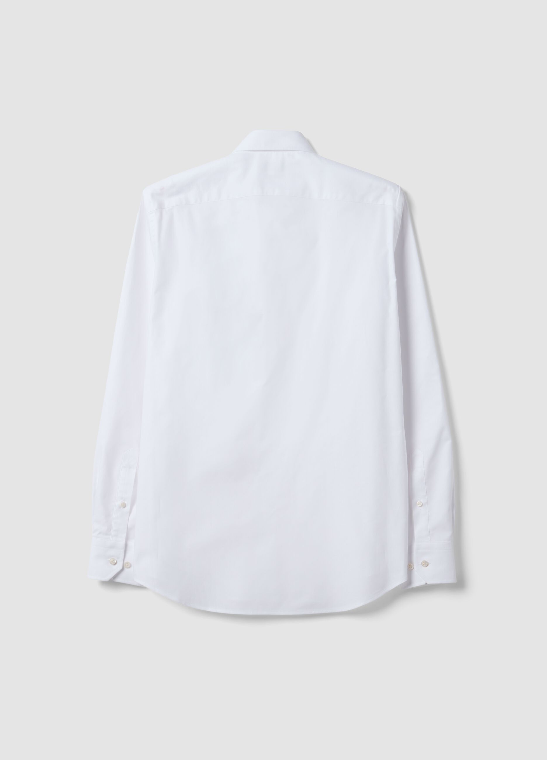 White slim-fit Oxford shirt in pure cotton