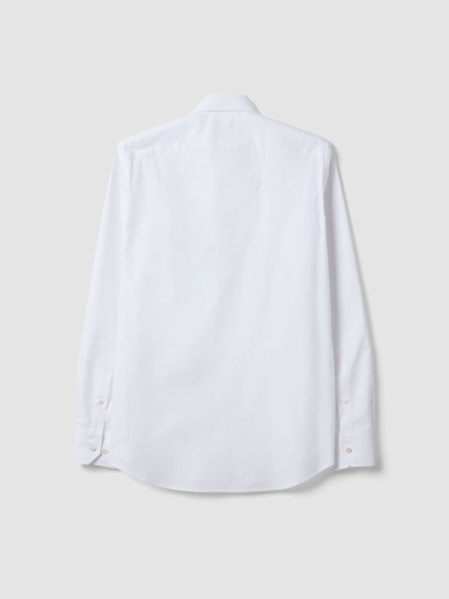 White slim-fit Oxford shirt in pure cotton_1